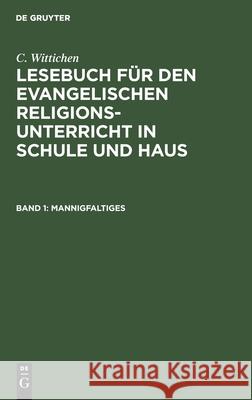 Mannigfaltiges C Wittichen, No Contributor 9783112406298 De Gruyter