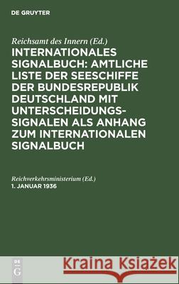 1. Januar 1936 Reichverkehrsministerium, No Contributor 9783112412558 De Gruyter