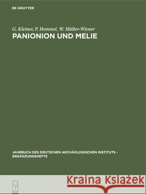 Panionion Und Melie Kleiner, G. 9783112416679 de Gruyter