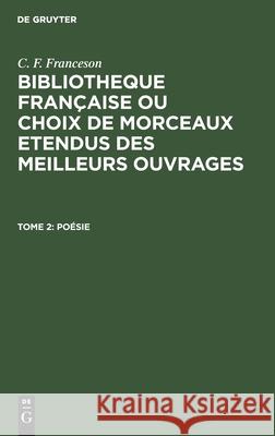 Poésie Franceson, C. F. 9783112430897 de Gruyter