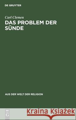Das Problem Der Sünde Carl Clemen 9783112433850 De Gruyter