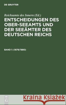 1879/1880: [Index] Reichsamte Des Innern, No Contributor 9783112441930 De Gruyter