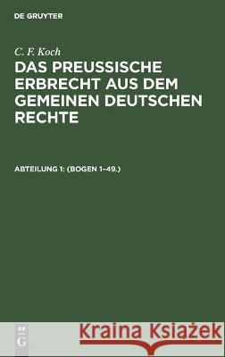 (Bogen 1-49.) No Contributor 9783112452578 de Gruyter