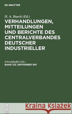 September 1911 Schweighoffer, No Contributor 9783112467695 De Gruyter