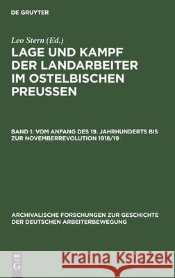 (Vom Anfang Des 19. Jahrhunderts Bis Zur Novemberrevolution 1918/19) Hübner, Hans 9783112472996