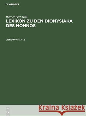 (Λ-Π) Werner Peek, No Contributor 9783112480236 De Gruyter