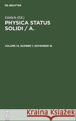 November 16 No Contributor 9783112496497 de Gruyter