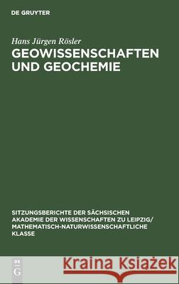 Geowissenschaften Und Geochemie Rösler, Hans Jürgen 9783112499351 de Gruyter