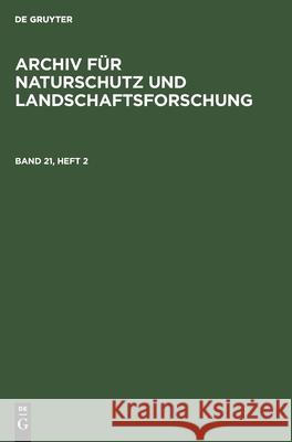 Archiv für Naturschutz und Landschaftsforschung No Contributor 9783112522417 De Gruyter