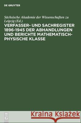Sächsische Akademie der Wissenschaften zu Leipzig Maria Schwarzburger, No Contributor 9783112560891 De Gruyter