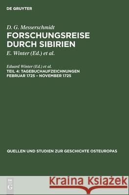 Tagebuchaufzeichnungen Februar 1725 - November 1725 No Contributor 9783112563977 de Gruyter