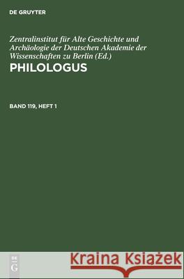 Philologus No Contributor 9783112578377 De Gruyter