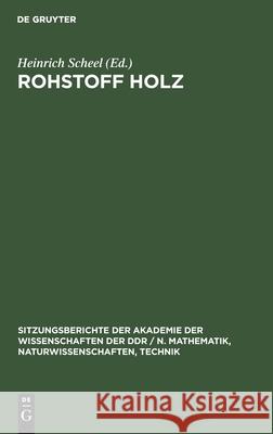 Rohstoff Holz No Contributor 9783112584996 De Gruyter