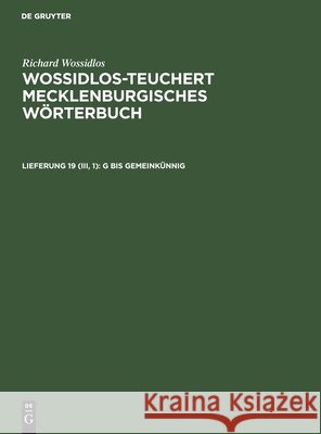 G Bis Gemeinkünnig Katharina Hagenow, Paul Zuck, No Contributor 9783112586877 De Gruyter
