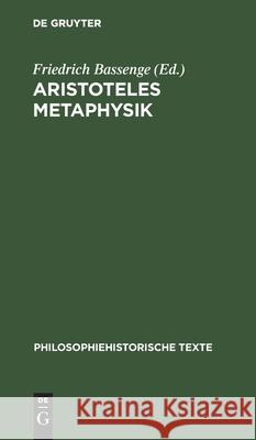 Aristoteles Metaphysik No Contributor 9783112591451 de Gruyter