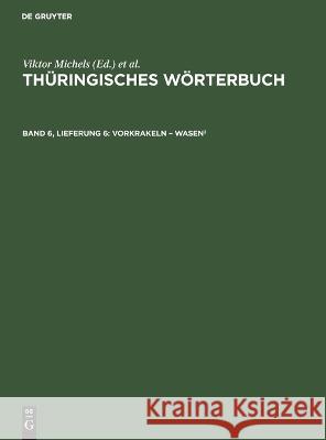 Vorkrakeln - Wasen2 W Lösch, R Petzold, H Rosenkranz, K Spangenberg, No Contributor 9783112616550 De Gruyter