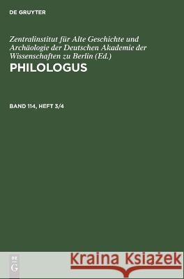 Philologus No Contributor   9783112640531 de Gruyter