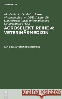 Autorenregister 1985 No Contributor 9783112647370 De Gruyter