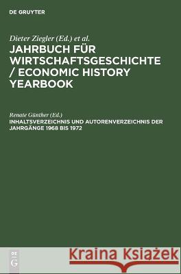 Inhaltsverzeichnis und Autorenverzeichnis der Jahrgänge 1968 bis 1972 No Contributor 9783112651179 de Gruyter