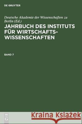 Jahrbuch des Instituts für Wirtschaftswissenschaften No Contributor 9783112651278