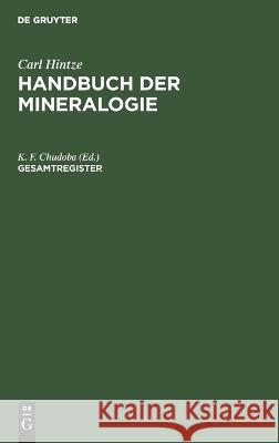 Gesamtregister K F Chudoba, No Contributor 9783112669495 De Gruyter