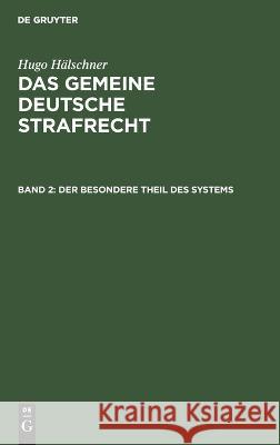 Der besondere Theil des Systems No Contributor 9783112670118 de Gruyter