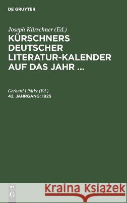 1925 Hans Strobel, Gerhard Lüdtke, No Contributor 9783112679036 De Gruyter