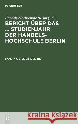 Oktober 1912/1913  9783112694657 De Gruyter (JL)