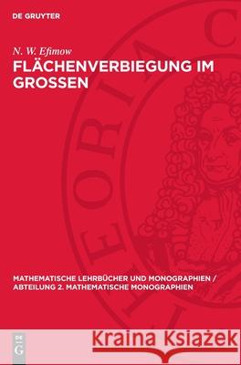 Fl?chenverbiegung Im Grossen N. W. Efimow E. Rembs K. P. Grotemeyer 9783112727409 de Gruyter