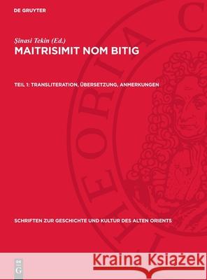 Transliteration, Übersetzung, Anmerkungen Şinasi Tekin 9783112729649