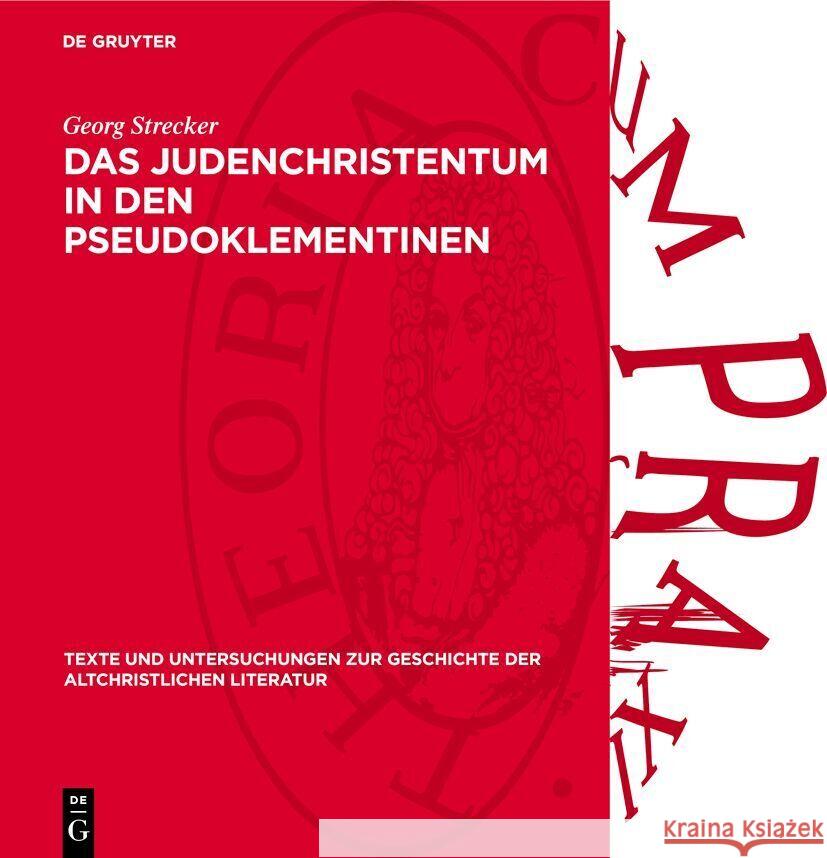 Das Judenchristentum in Den Pseudoklementinen Georg Strecker 9783112737729