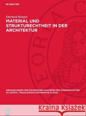 Material und Strukturechtheit in der Architektur Eberhard Hempel 9783112741740