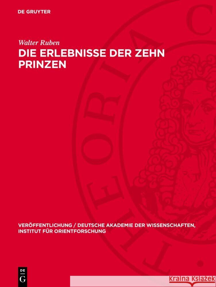 Die Erlebnisse der zehn Prinzen: Eine Erzählung Dandins Walter Ruben 9783112766323 De Gruyter (JL)