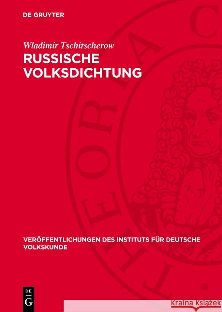 Russische Volksdichtung Wladimir Tschitscherow 9783112769522 De Gruyter (JL)