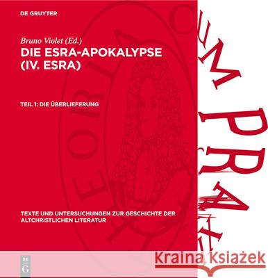 Die Überlieferung  9783112789148 De Gruyter (JL)