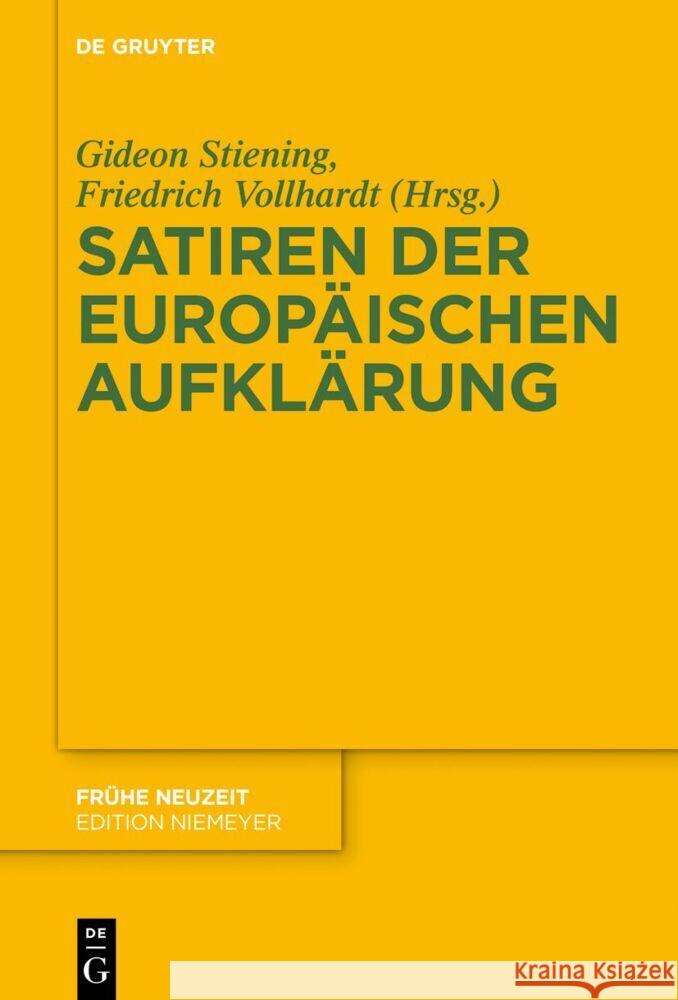 Satiren Der Europ?ischen Aufkl?rung Gideon Stiening Friedrich Vollhardt 9783119148429