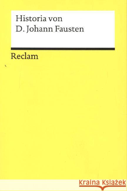 Historia von D. Johann Fausten Benz, Richard   9783150015155 Reclam, Ditzingen