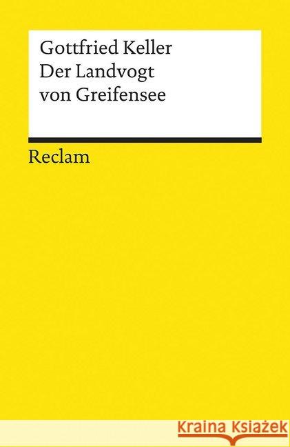 Der Landvogt von Greifensee Keller, Gottfried   9783150061824 Reclam, Ditzingen