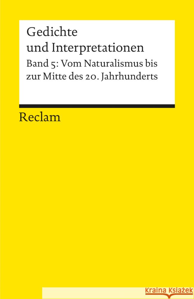 Vom Naturalismus bis zum Jahrhundertmitte Hartung, Harald   9783150078945 Reclam, Ditzingen