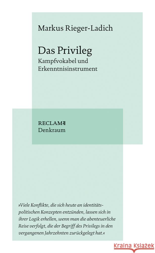 Das Privileg Rieger-Ladich, Markus 9783150114094