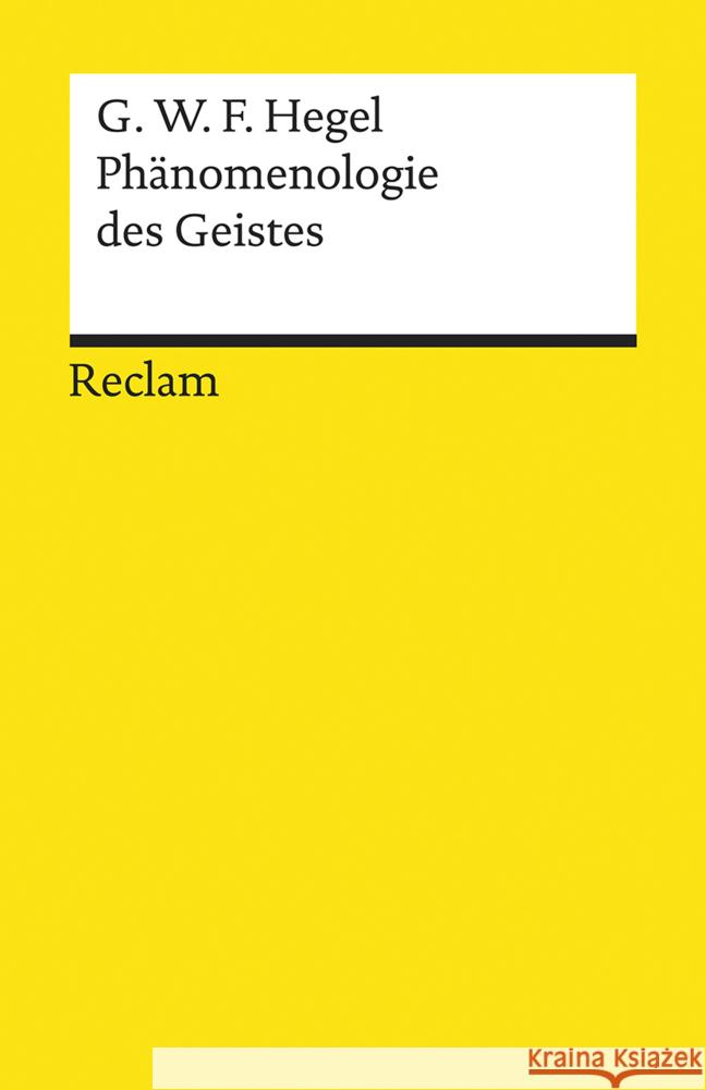 Phänomenologie des Geistes Hegel, Georg Wilhelm Friedrich 9783150140017