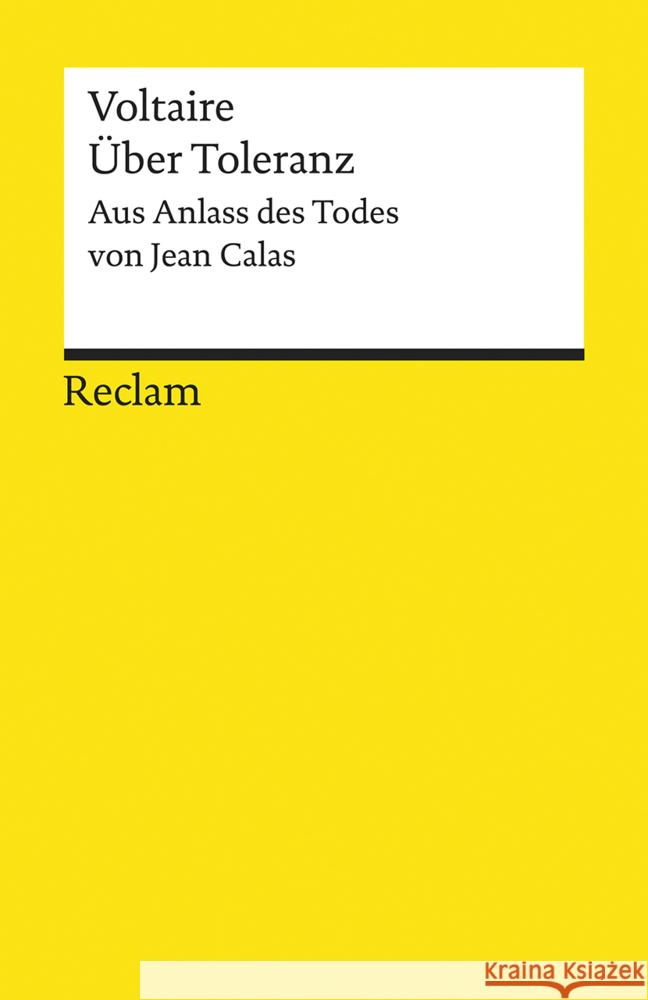 Über Toleranz Voltaire 9783150140185