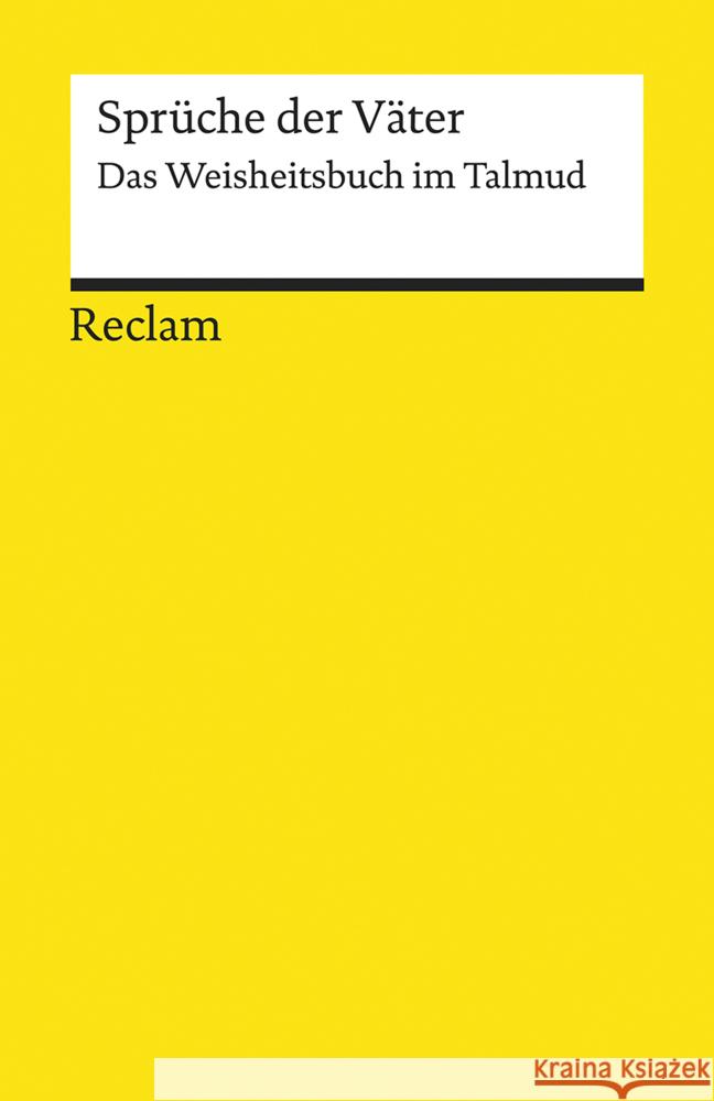 Sprüche der Väter  9783150140420 Reclam, Ditzingen