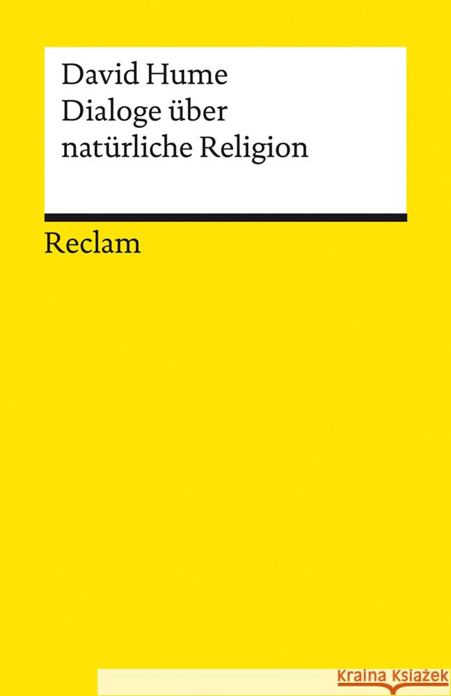 Dialoge über natürliche Religion Hume, David 9783150140574 Reclam, Ditzingen