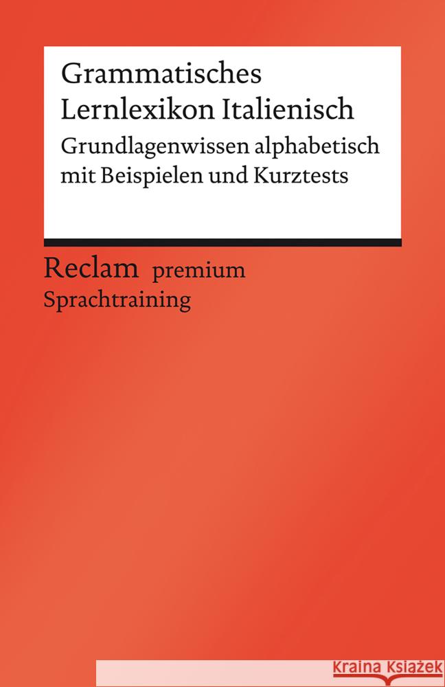 Grammatisches Lernlexikon Italienisch Vial, Valerio 9783150141052