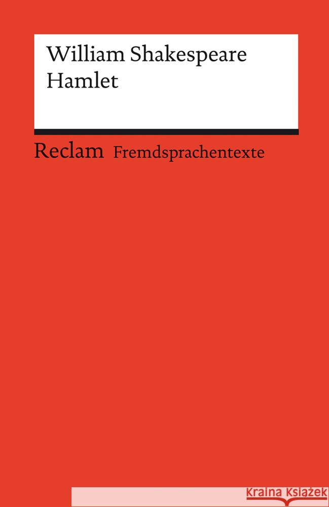 Hamlet Shakespeare, William 9783150141267 Reclam, Ditzingen