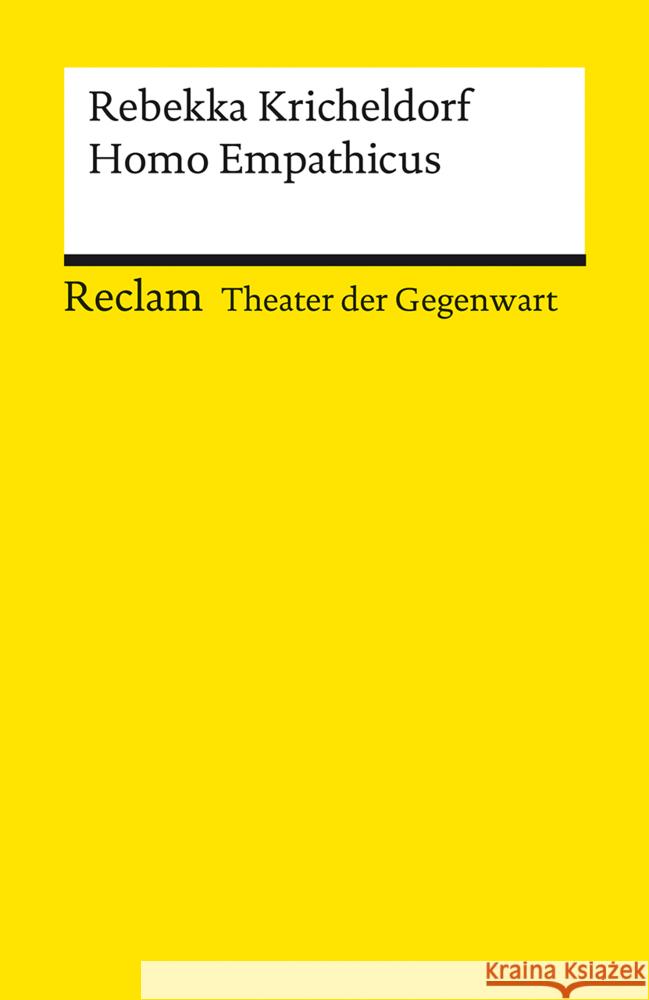 Homo Empathicus Kricheldorf, Rebekka 9783150142615 Reclam, Ditzingen