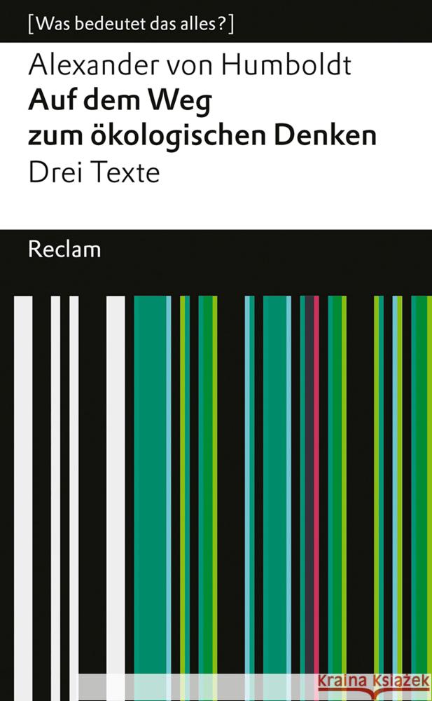 Auf dem Weg zum ökologischen Denken Humboldt, Alexander von 9783150143575