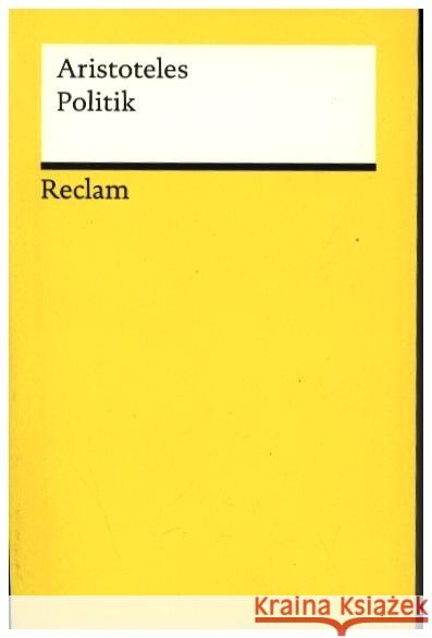 Politik Aristoteles 9783150145562