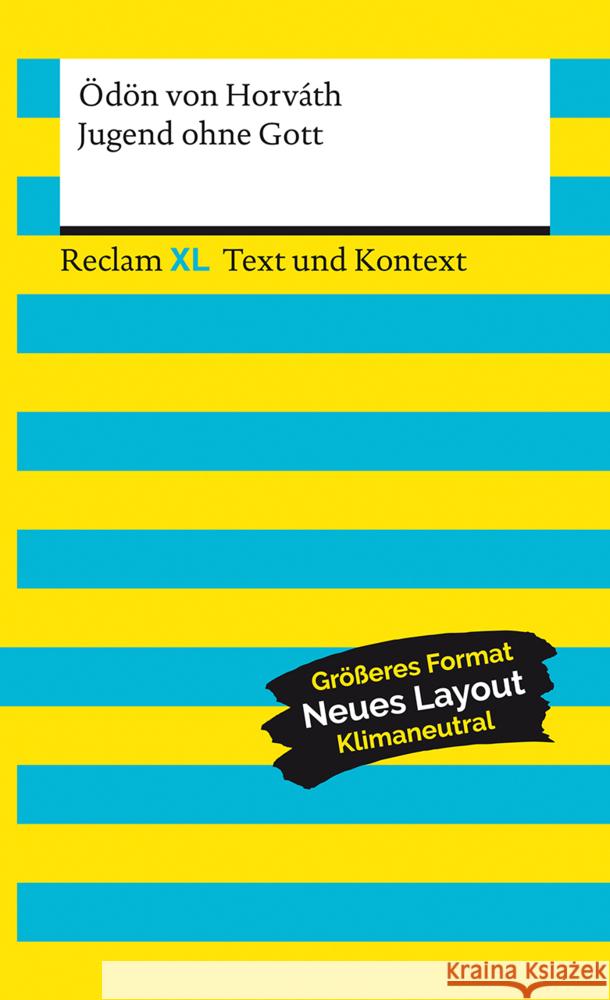 Jugend ohne Gott. Textausgabe mit Kommentar und Materialien Horváth, Ödön von 9783150161050 Reclam, Ditzingen